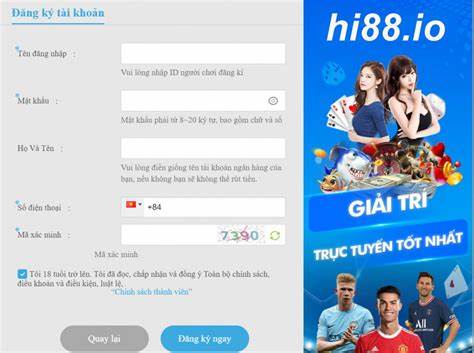 Bảng thông tin đăng ký Hi88 dành cho thành viên mới